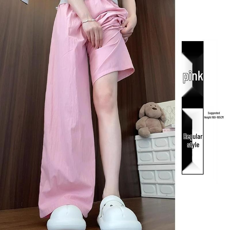 

2025 Универсальные женские летние брюки Yamamoto Petite с высокой талией, драпирующиеся, с широкими штанинами L (106-115 lbs)