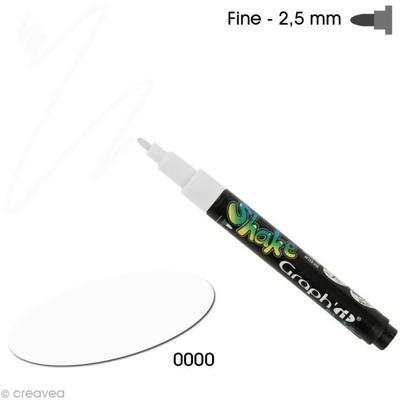 Graph'it shake 2,5 mm popisovač Graph'it Shake na vodní bázi - Barevný : Bílá - Kód : 0000 - Bod : jemné, 2,5 mm - nebo