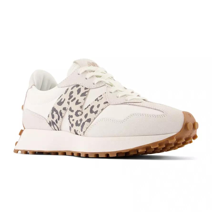 Women's New Balance 327 Sneakers Beige Leather Sports Shoes (WS327PJ)