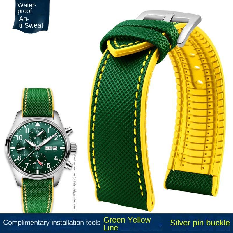 

20мм 22мм 23мм 24мм Нейлоновий з гумовою основою Водонепроникний Ремінець для годинника для Longines IWC Pilot Mark 18 Seiko Omega Series Ремінець 21mm