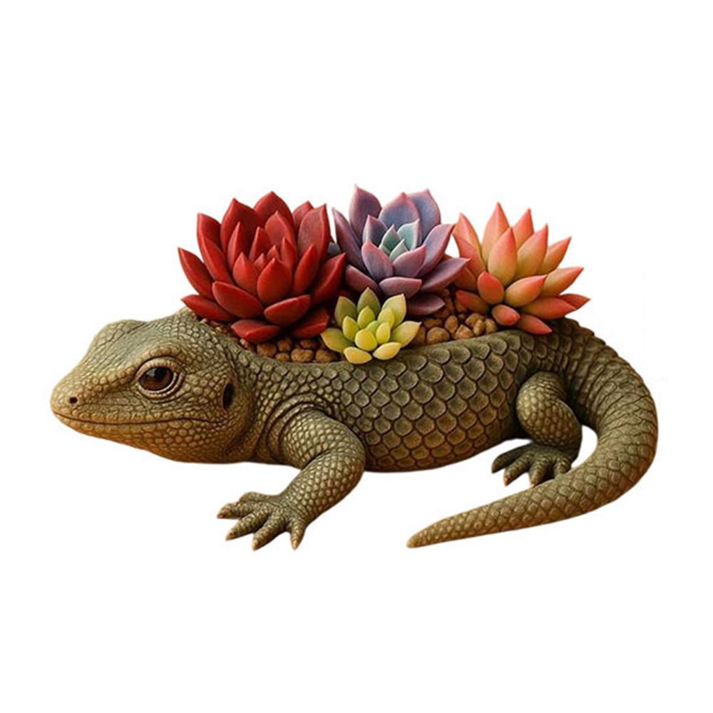 Lizard-Shaped Cement-Scented Aromatherapy Plaster Cup Mold DIY Resin Casting Storage Cup Flower Pot Ornament Silicone Mold