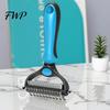 Dog Shedding Comb Pet Grooming Rake Double Sided Stainless Steel Blades Cat Deshedding Tool Undercoat for Dogs Cats Control Dematting Removal Brush