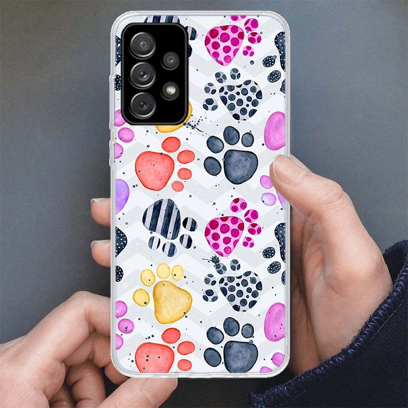 Cartoon Niedliche Hundepfoten Handyhülle Für Samsung Galaxy A51 A50 A71 A70 A41 A31 A21S A10 A20E A30 A40 A6 A7 A8 + A9 Weiches Silikon Sh