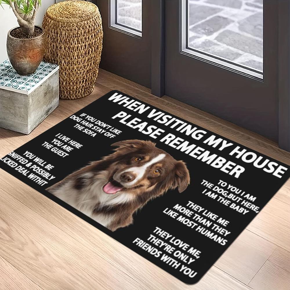 Pet Dog Photography Carpet Mat Rug Humorous Quote Puppy Yorkshire Terrier Labrador Collie Home Decoration Entryway DoorMat Black
