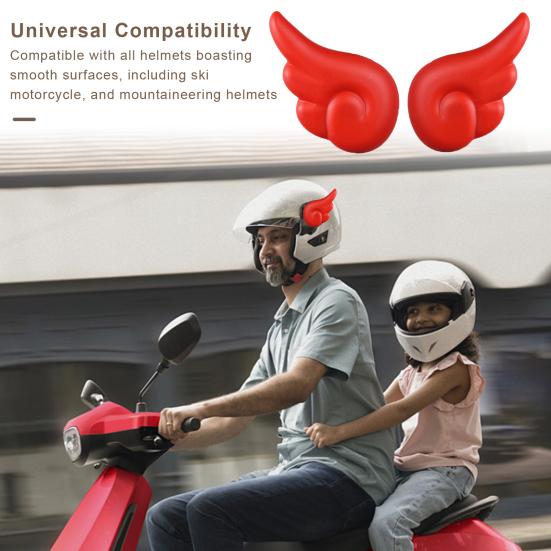 1 Pair Motorcycle Helmet Wing Decoration Adhesive Universal Cycling Scooter Bicycle Motorbike Skateboarding Helmet Decorative Wing Helmet Accessories