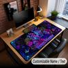 Rose Floral Theme Custom Mouse Pad Personalized With Name Text Customized Desk Mat For Office Home Decor