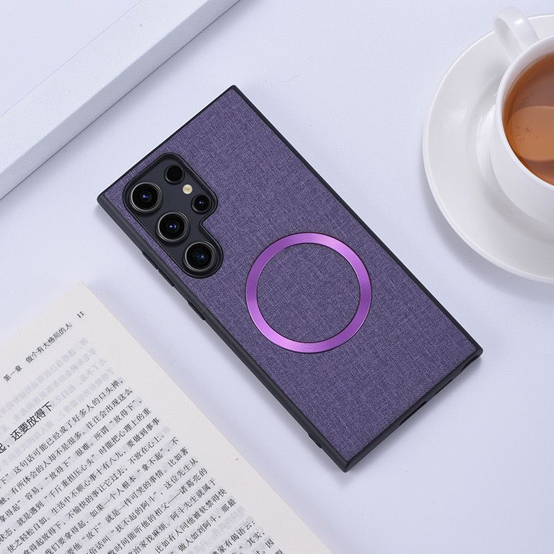 New Fabric Case for Samsung Galaxy S24 S23 S22 S21 Ultra  S24 Plus For Magsafe Magnetic Charging Silicone Protection Cover Coque