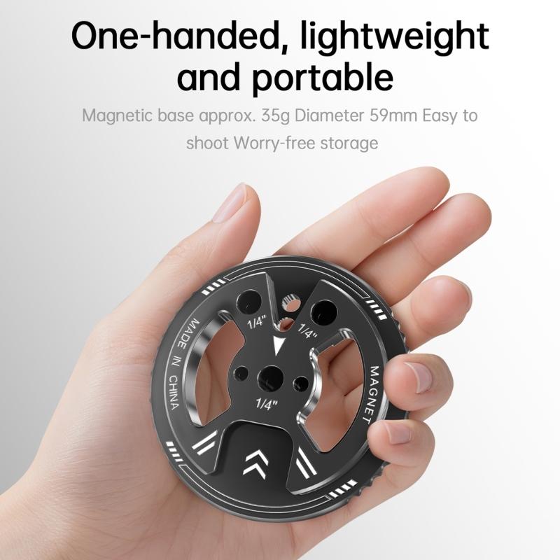 Universal Magnetic Phone Adapter With Cold Shoe Mount 1/4Inch Thread For Camera Tripod Bracket Aluminum Alloy Phone Holder