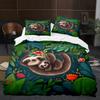 Cartoon Sloth Duvet Cover King Queen Funny Animal Bedding Set for Cool Wildlife Polyester Quilt Cover Boys Birthday