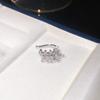 Korean Diamond-encrusted Flower Pearl Ear Clip Ring Jewelry Set, Exquisite Light Luxury, High Sense, Great Beauty, Versatile Jewelry