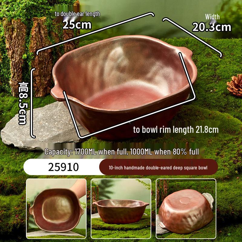 Melamine Plate for Gourmet Hot Pot, Barbecue & Shrimp: Mountain & Field Design