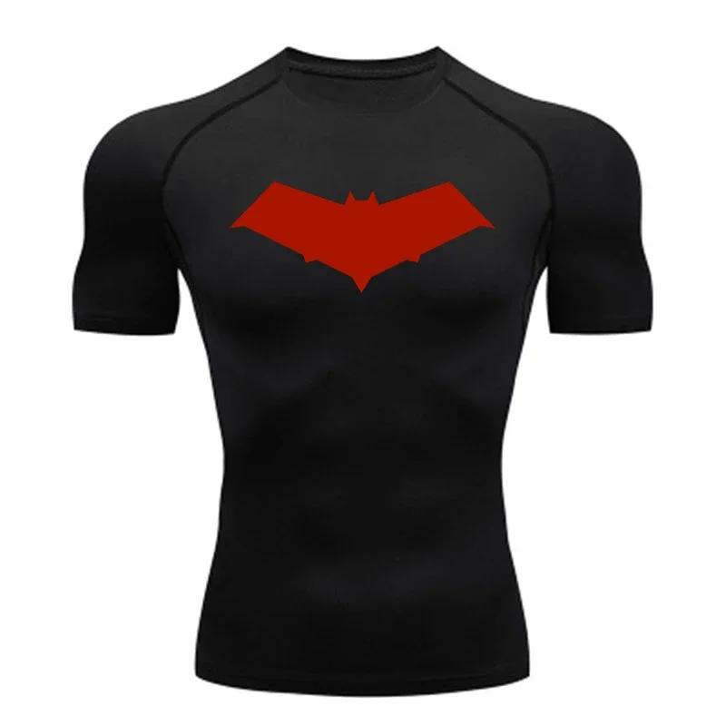 Clothing Fitness Compression Running T-Shirt Men Tops Bat Printing T Shirts Men Quick-Drying Gym Sportswear Jersey Tee For Male