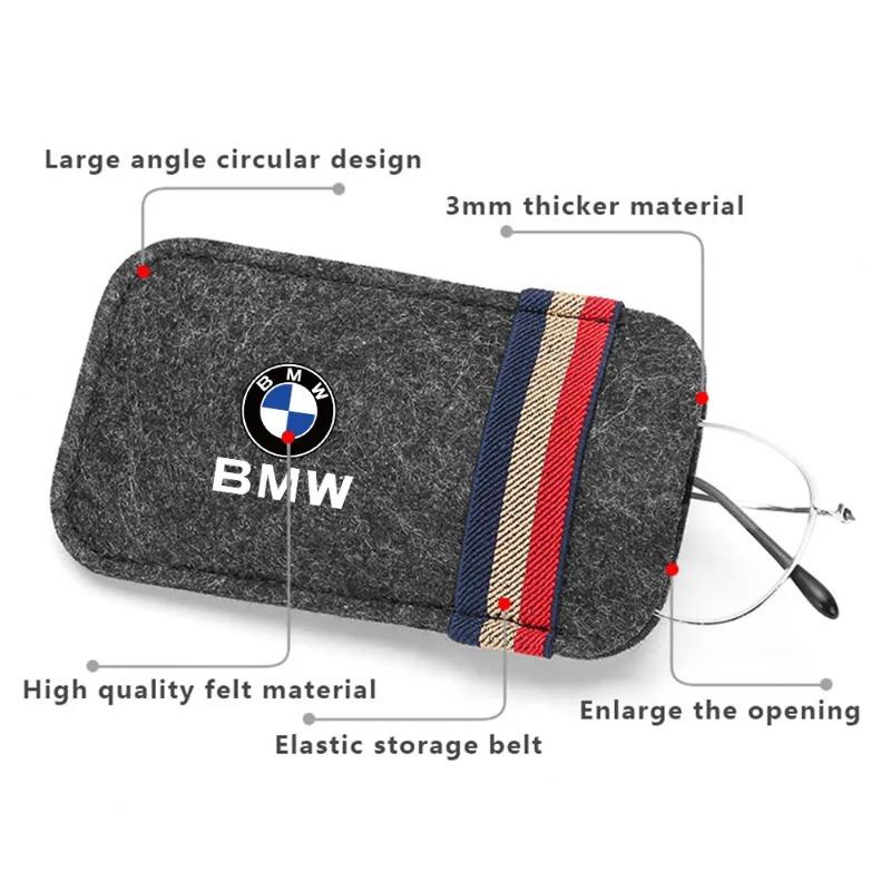 Für BMW Auto Sonnenblende Brillenetui Filzleder Verschleißfest Sonnenbrillenhalter Aufbewahrungsbox Universal Brillen Organizer Tasche