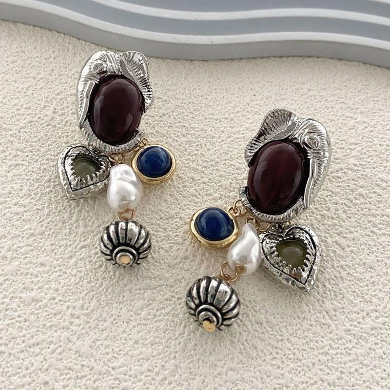 Retro Ethnic Style Drop Earrings Jewelry Irregular Geometric Ear Pendant Retro Ethnic Style Earrings for Fashionistas