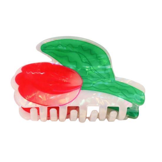 

Hair Claw Tulip Shape Back Head Shower Clip Anti-slip Teeth Medium Size Shark Hair Claw Versatile Hair Accessory