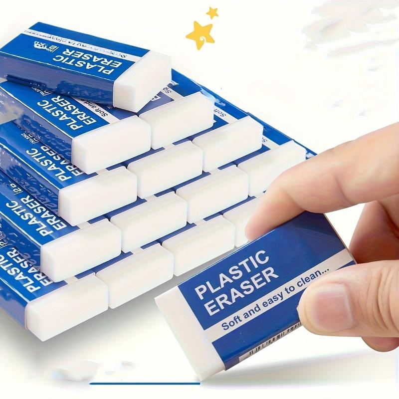 10 Pack Soft 2B Erasers - Durable & Easy to Clean, Gentle on Paper for Writing, Drawing, Office & School Supplies