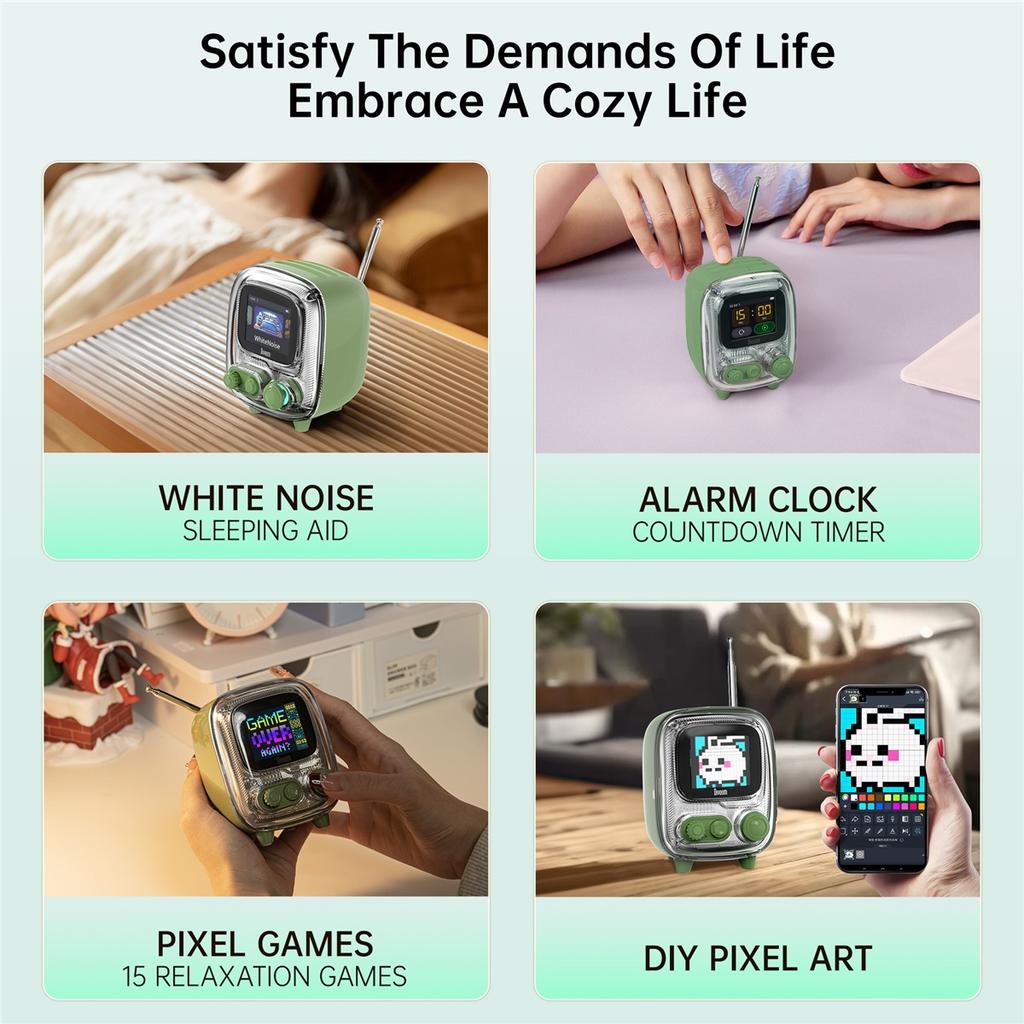 Divoom T-tiivoo-2 Mini Retro Bluetooth Portable Radios AM FM Vintage Sleep Aid Bluetooth Speaker High Quality Subwoofer