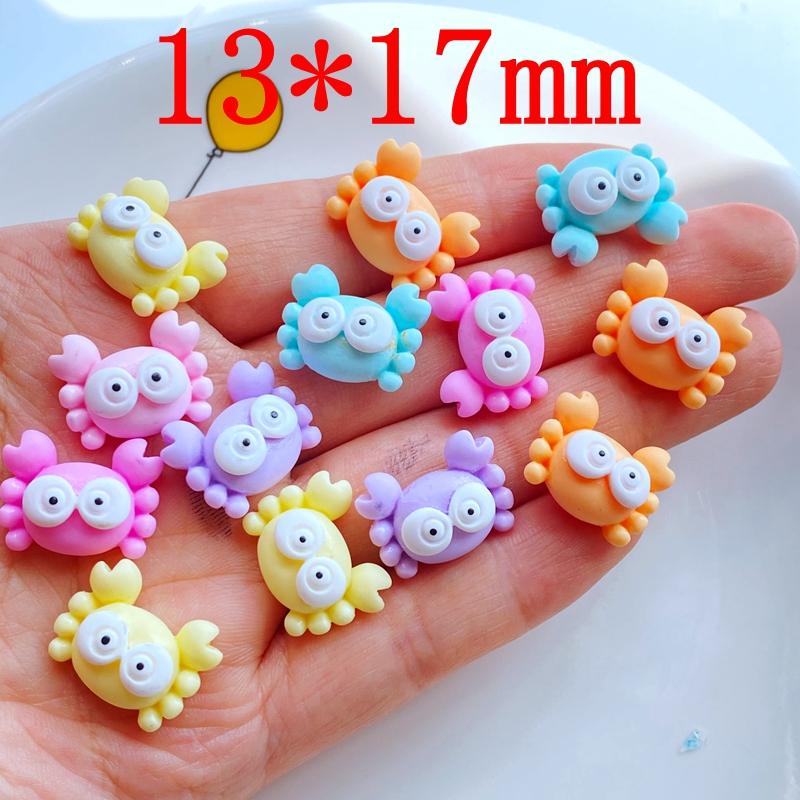 20Pcs New Cute Mini Cartoon Crab Animal FlatBack Resin Cabochons Scrapbooking DIY Jewelry Craft Decoration Accessorie