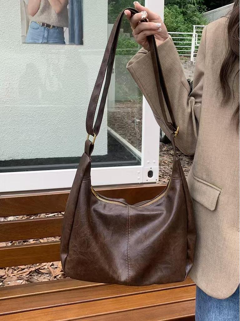 Maillard Retro Women's Crossbody Tote - Trendy, Versatile, Large Capacity Korean Style Bag