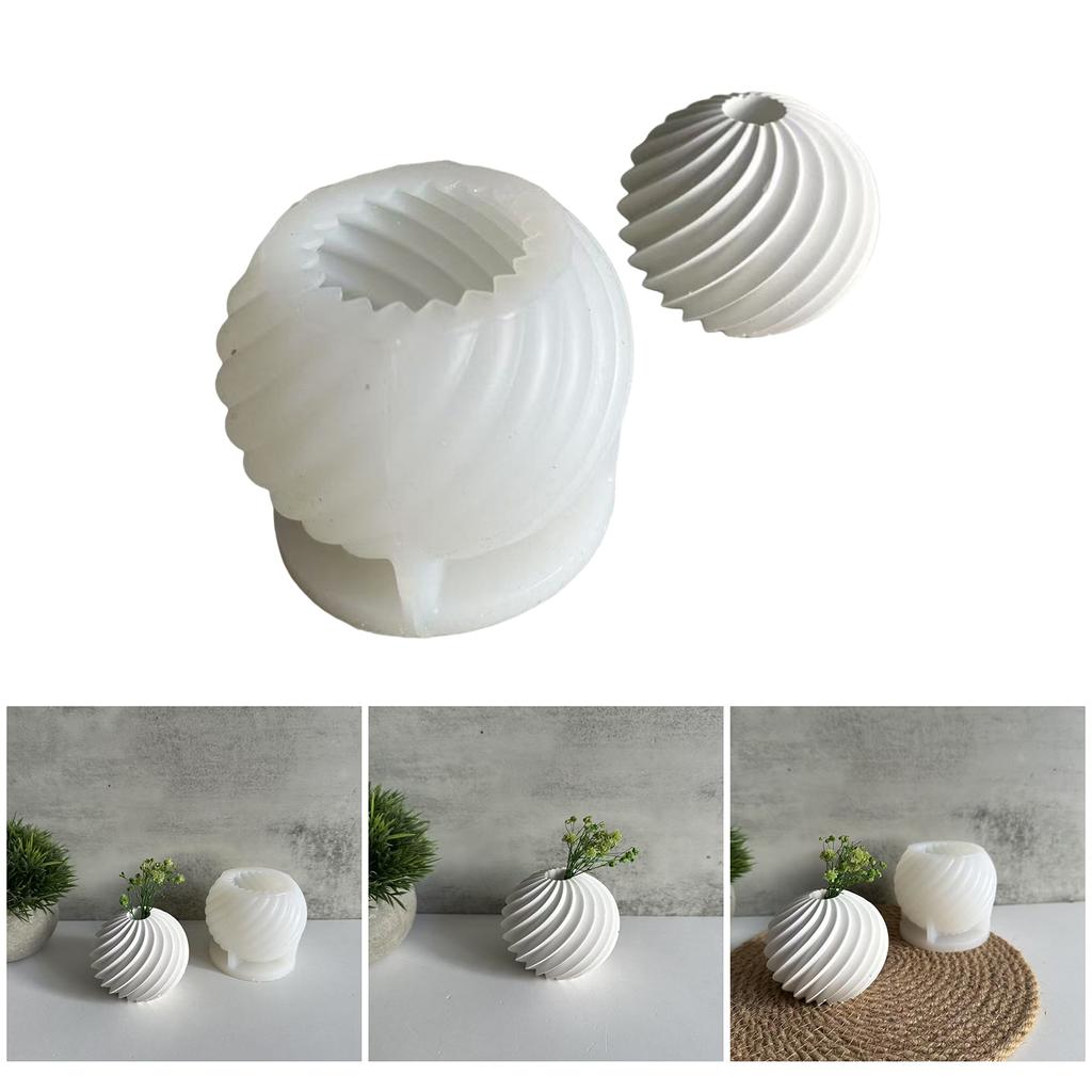 Practical Thread Flower Pots Sturdy Silicone Mould Cement Plaster Craft Supplies for Garden and Indoor Decoration