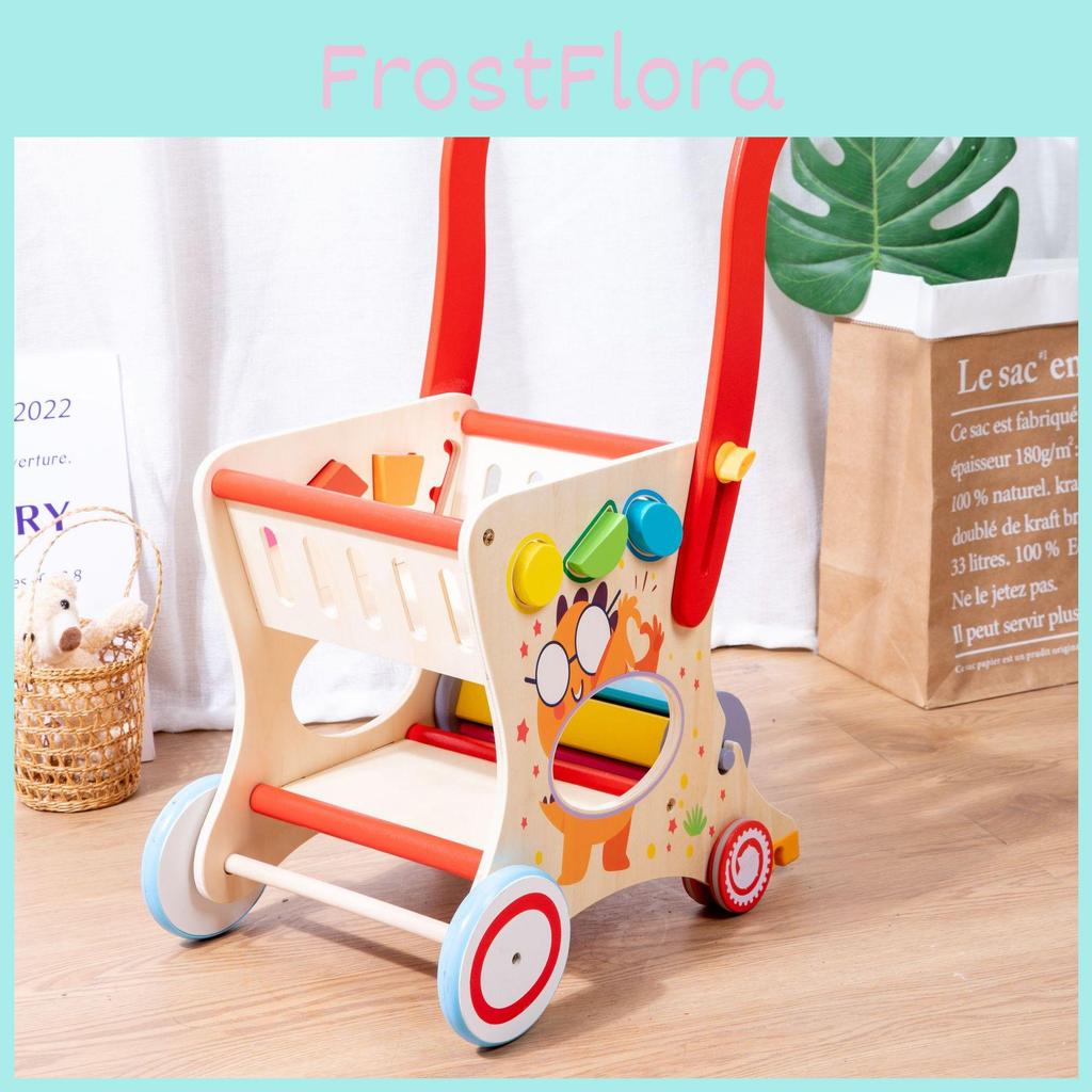 Multifunction Wooden Baby Cart Toddler Walking Shape Recognition Festival Gifts