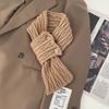 Warm Knitted Wool Scarf Winter Short Snood Neckerchief Korean Cross Neck Scarves  For Women Girl