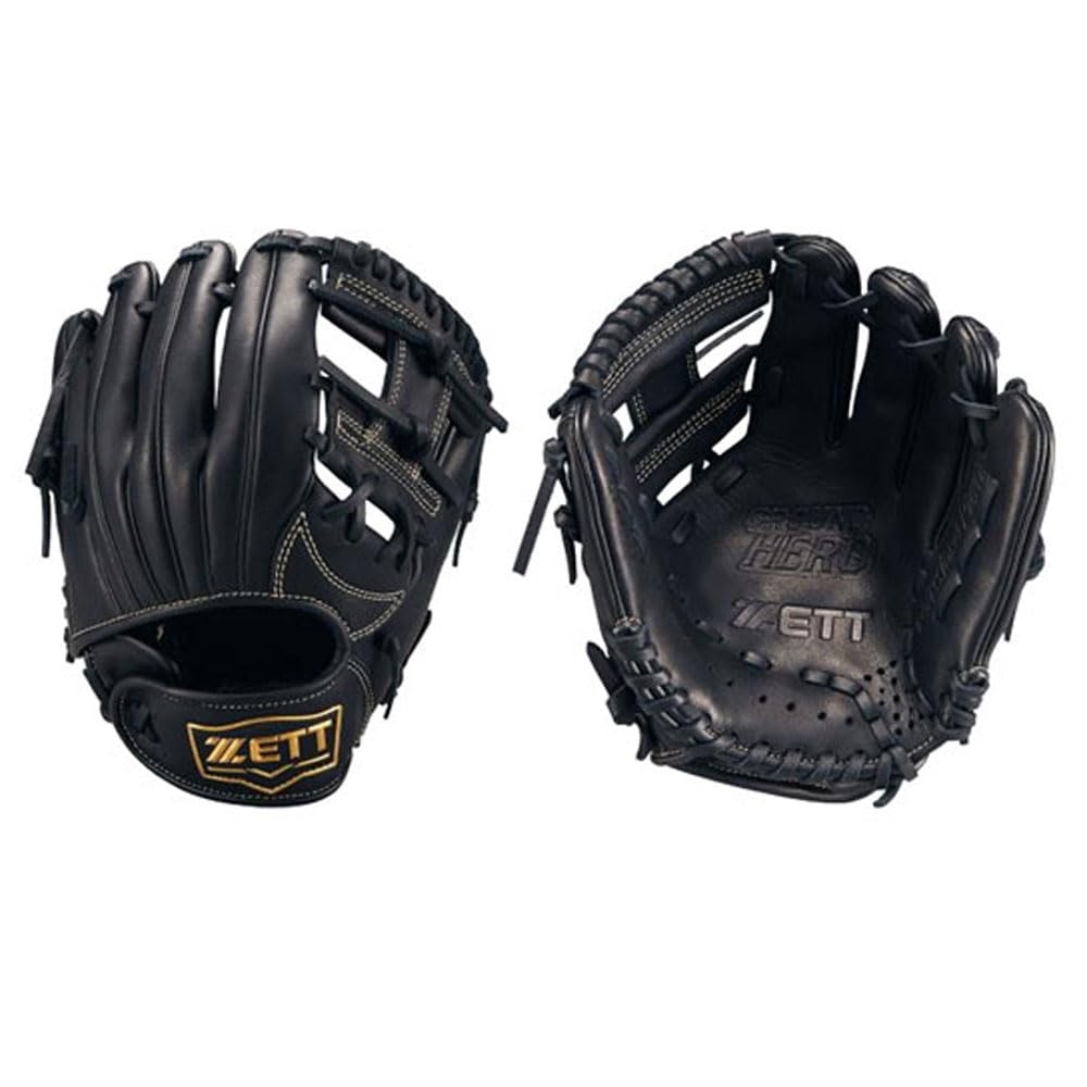 ZETT Youth Softball Ground Black BJGB76515F Glove, Hero, All-Around, (1900), Size SS,