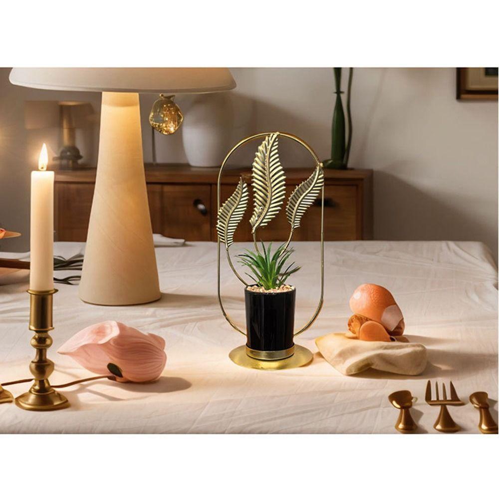 Creative Design Metal Potted Ornaments Glass Flower Pot Artificial Succulent  Living Room