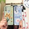 Waterproof Ring Phone Case For MOTO G31 With Fingerprint/XT2173-1 Dirt-resistant Wrist Strap Flower Lanyard Protective