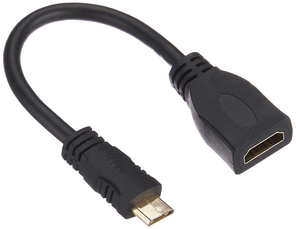 ELECOM mini HDMI to HDMI Conversion Cable, 10cm, Black, TB-HDAC2BK