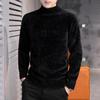 Herren-Nerzfell-Pullover mit hohem Kragen: Jugendliche Winter-Verdickte Samtstrick-Basisschicht