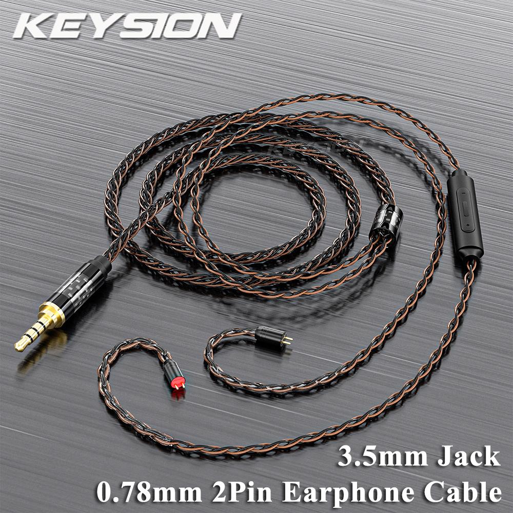 

KEYSION 0.78мм 2Pin MMCX 8-жильный Модернизированный Кабель для Наушников с Микрофоном 3.5мм Монокристаллическая Медь DIY Аудио Hi-Fi Кабель для Наушников