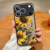 Translucent Matte Magnetic Case For iPhone 17 16 15 Pro 14 13 Pro Max 16e 17e For Magsafe Sunflower Pattern Hard PC Back Cover
