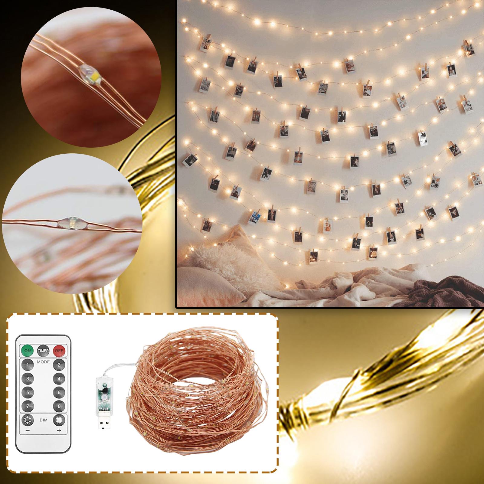 

200LED 20M Медные гирлянды Сказочные гирлянды 8 режимов Светодиодные гирлянды
