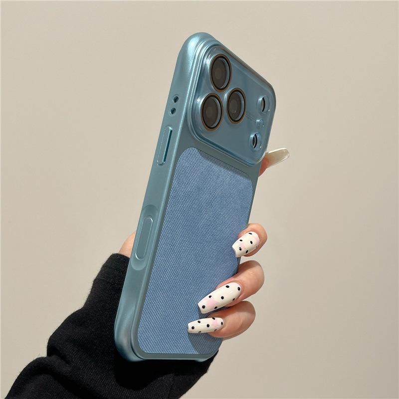 The new model is suitable for iPhone17promax denim mobile phone case, large window Apple 16 airbag 15 protective case 14.