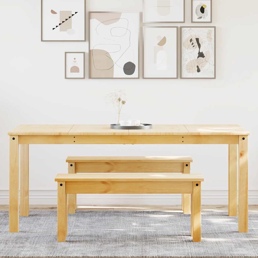 3 Piece Dining Set PANAMA Solid Pine Wood