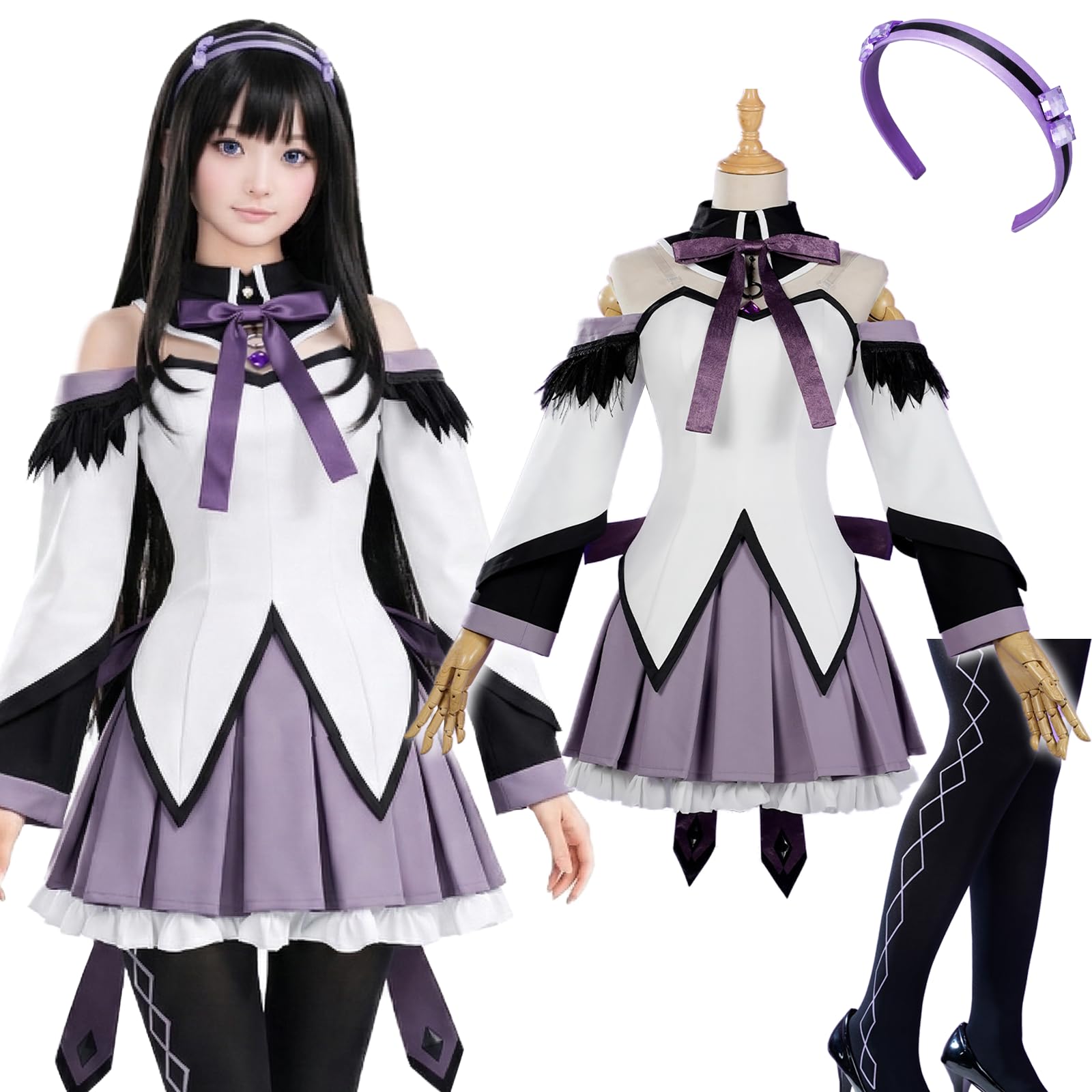 Девочка-волшебница Мадока Магика Канаме Мадока Акеми Хомура Косплей Мадока Магика Аниме [milky time] (Акеми Хомура, М)