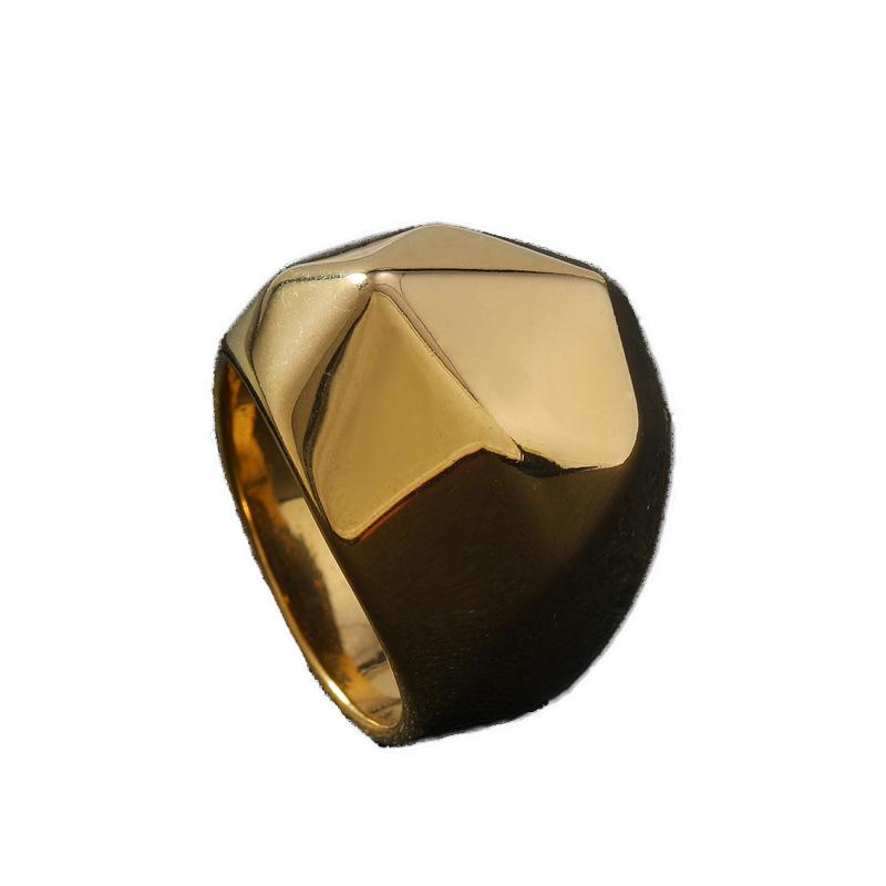 Bijoux en acier titane moulé, bague en acier inoxydable simple personnalité coupe brillante multi-facettes bijoux pour hommes