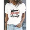 Women's "Liberated Retired" Graphic Print T-Shirt Crew Neck Short Sleeve Floral Geometric Relaxed All-Season Casual Top