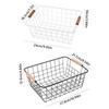 Rectangle Iron Wired Basket Metal Vegetable Fruit Snack Holder  For Bathroom Kitchen