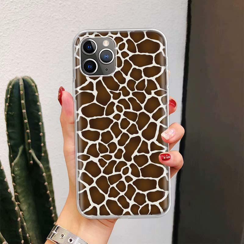 Cute Cartoon Giraffe Animal For iPhone 17 Air 16 15 14 Plus 13 Mini 12 11 Pro Max Phone Case 16E 7 Print 8 SE Fundas Cover Soft