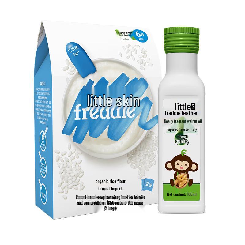 Little Freddie Organic Original Rice Cereal & Walnut Oil Set
