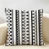 Vintage Geometric Stripes Pattern Cushion Cover Natural Linen Organic Fabric Printing Breathable Perfect For Home Decor