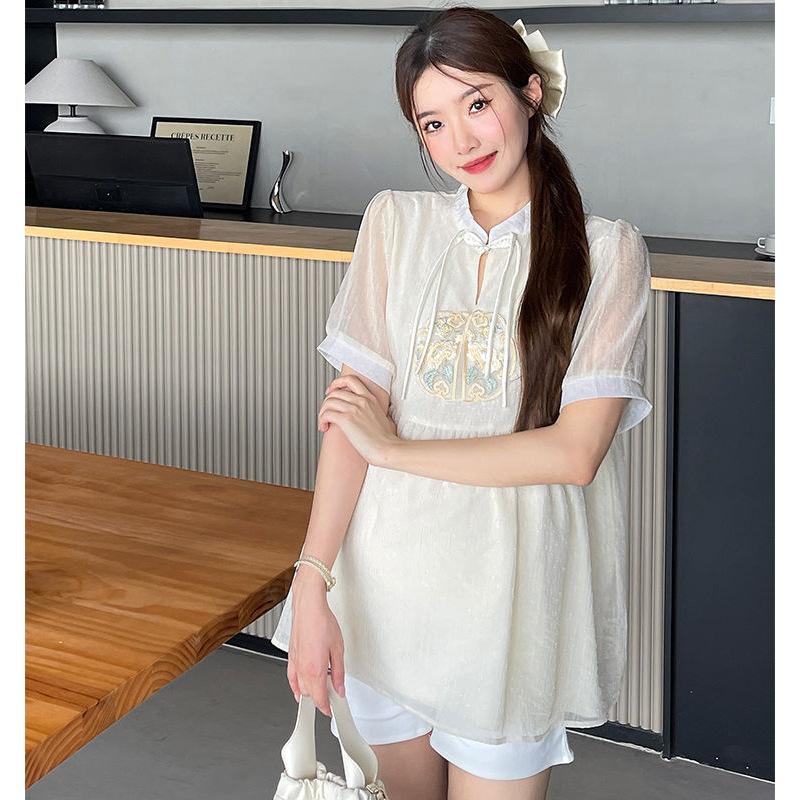 

Одежда для беременных новая модная и тонкая вышивка прикрытие живота для беременной мамы милый выходной трендовый костюм 3XL recommends 165-92.5 kg