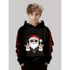 Hip Hop Santa Children's Hoodie Cute Christmas Pattern Holiday Hoodie Loose Comfortable Boys Top Lightweight Children's Clothing