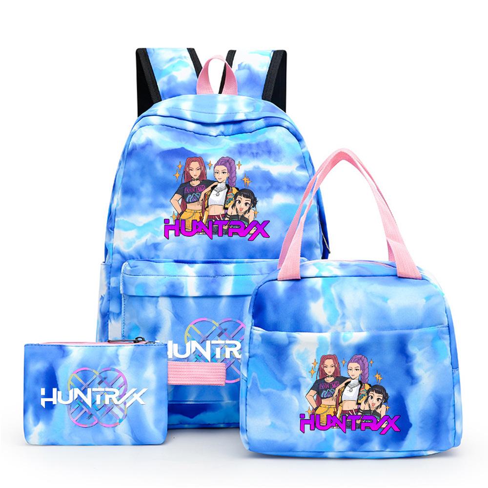 3Pcs/set Anime Printed Backpack with Shoulder Bag Pengcil Case for Teenager Large Capacity Waterproof Bookbag Back To School Gift