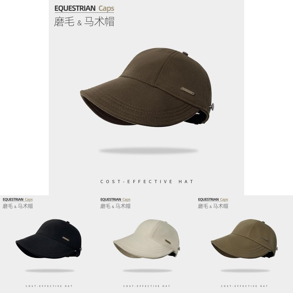 Retro Cotton Casual Equestrian Hat With Wide Brim And Sunshade For All Seasons