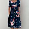 2023 Women's Plus Size Maxi Dress - New Fashion Print, Round Neck, Short Sleeve