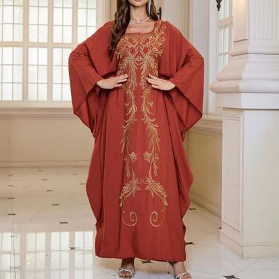 Women's Fashion Spring Fall Flower Pattern Print Long Sleeve V-Neck Loose Waistline Casual Dresses
