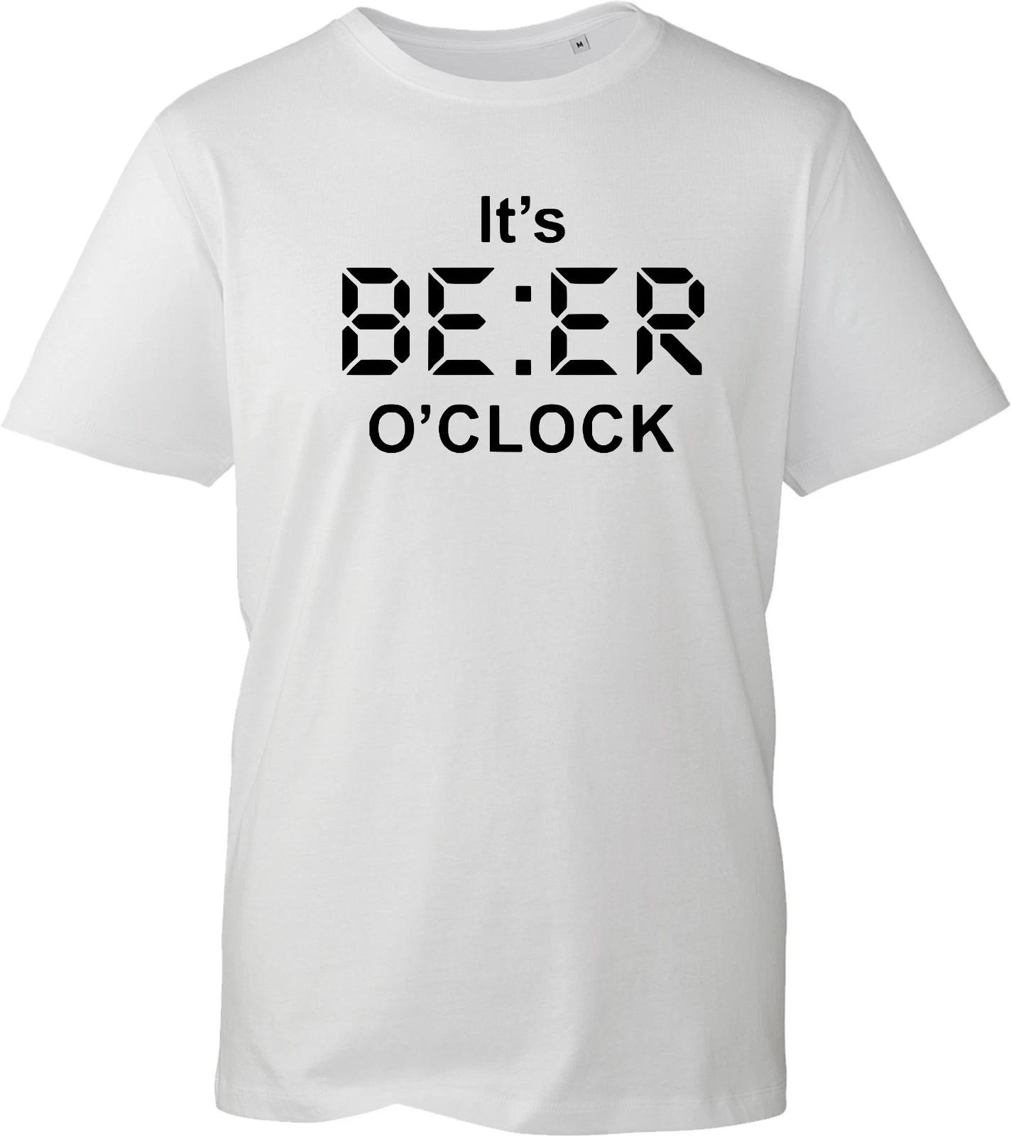 Mens It s Beer O Clock Funny T-Shirt Novelty Gift Him Joke Slogan Dad Birthday 4XL